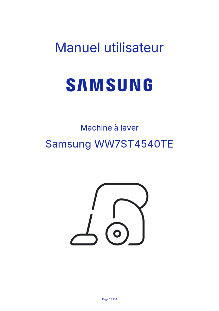 Page n°1 - Manuel utilisateur Samsung WW7ST4540TE