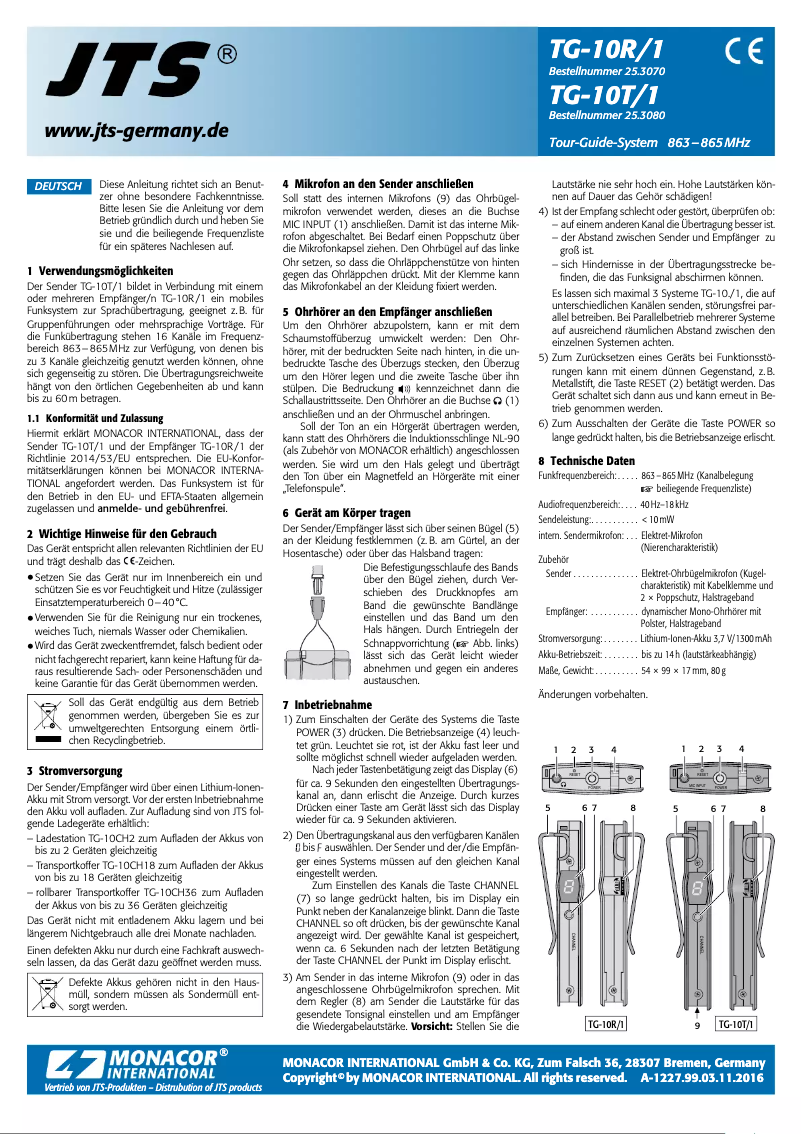 Image de la première page du manuel de l'appareil TG-10T