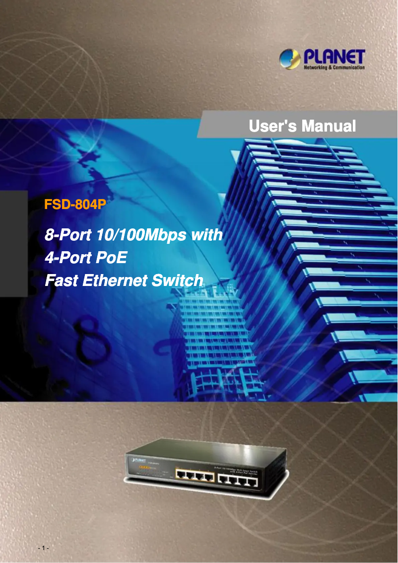 Image de la première page du manuel de l'appareil FSD-804P