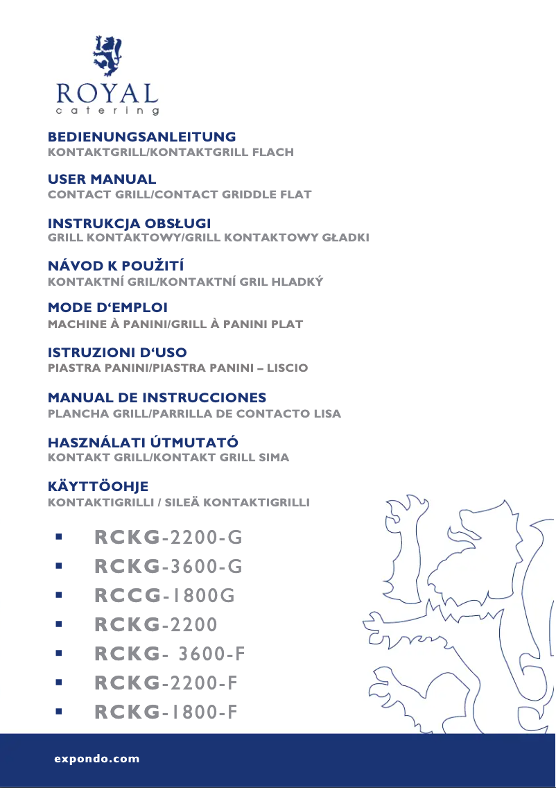 Image de la première page du manuel de l'appareil RCKG-1800-F