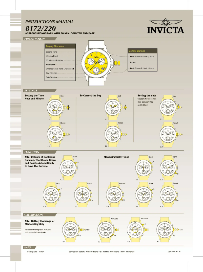 Page n°1 - Manuel utilisateur Invicta Specialty 11294