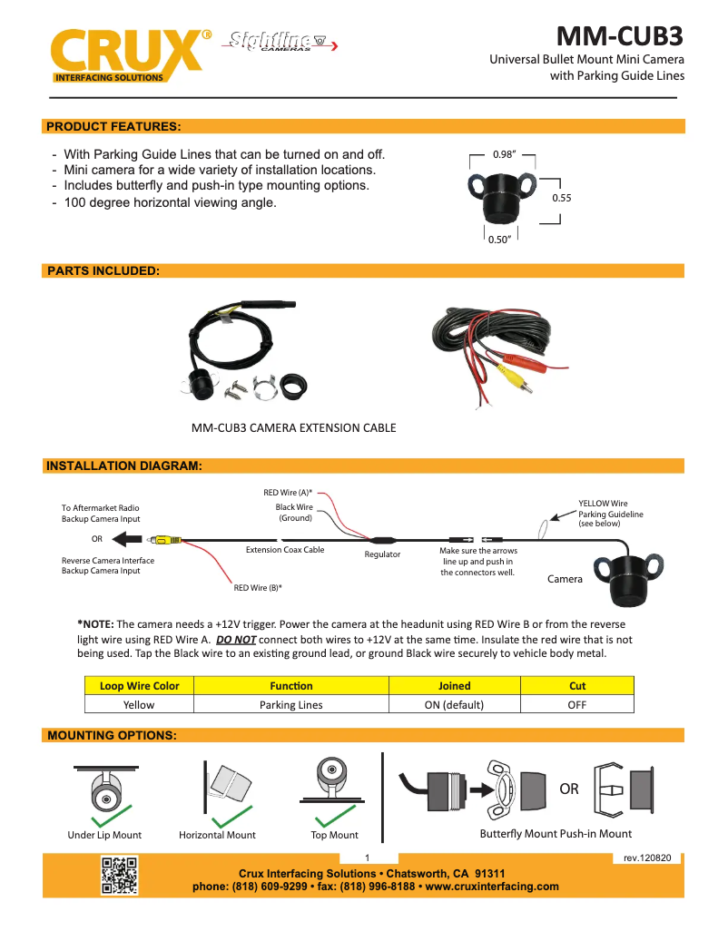 Page 1 de la notice Manuel utilisateur CRUX MM-CUB3