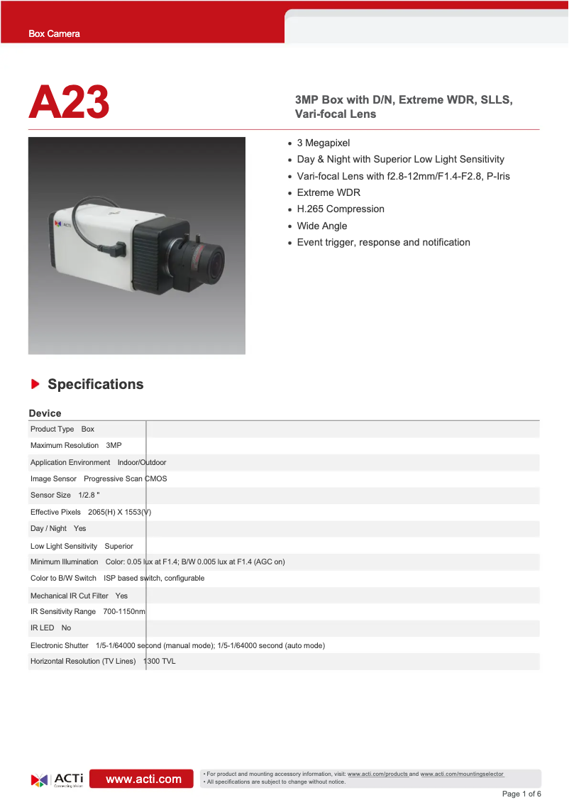 Image de la première page du manuel de l'appareil A23