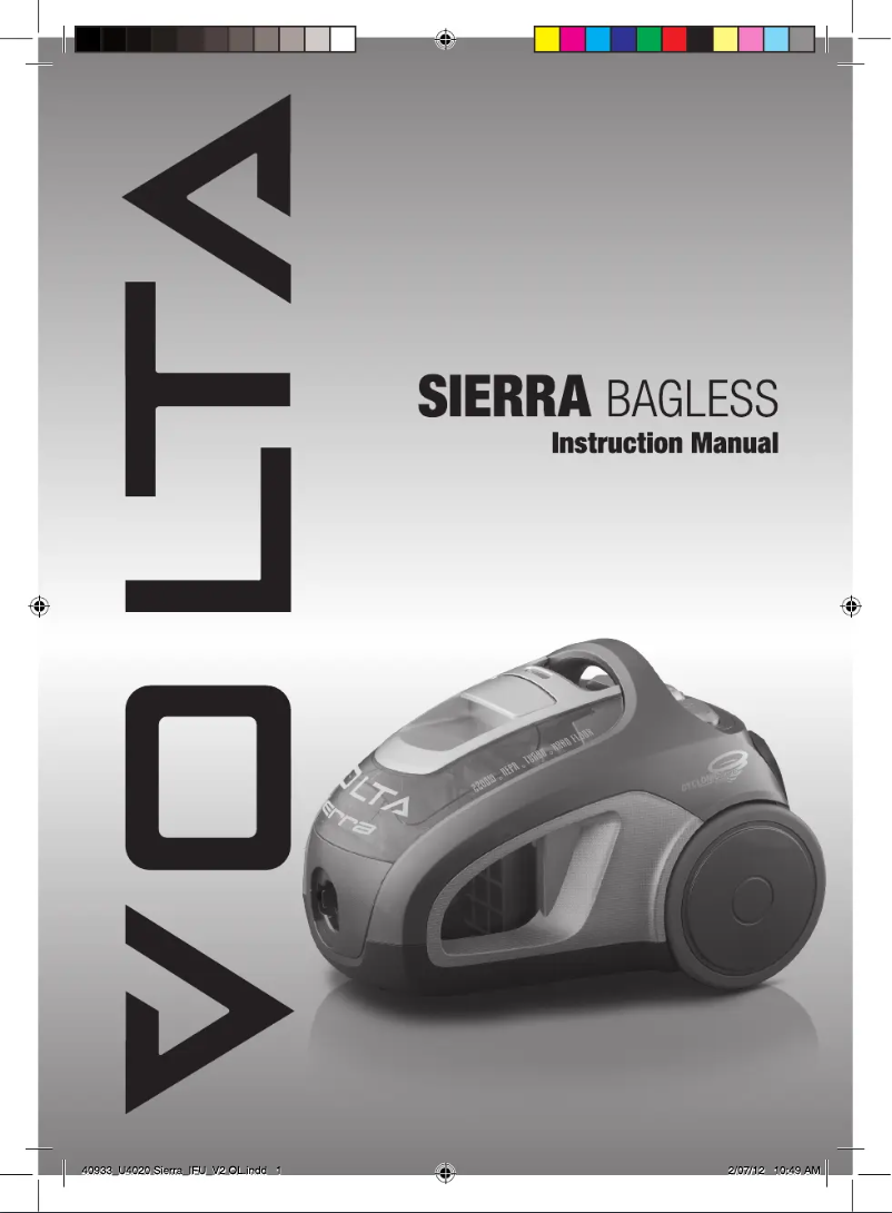 Page n°1 - Manuel utilisateur Volta Sierra Bagless UVE4120FL