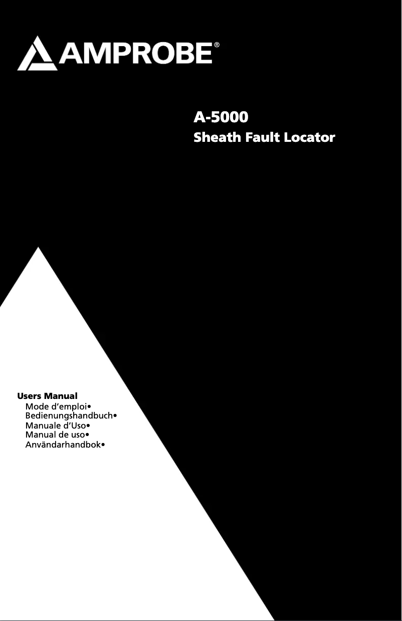 Page n°1 - Manuel utilisateur Amprobe A-5000