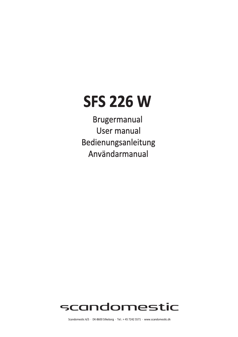 Page 1 of the manual User Manual Scandomestic SFS 226 W