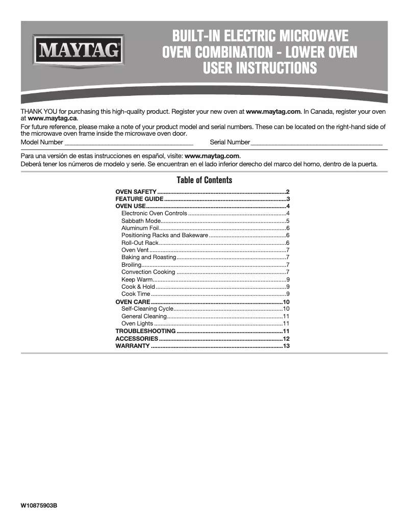 Page 1 de la notice Manuel utilisateur Maytag MMW9730FZ