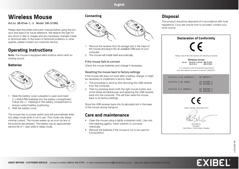 Page n°1 - Manuel utilisateur Exibel SM-313AG