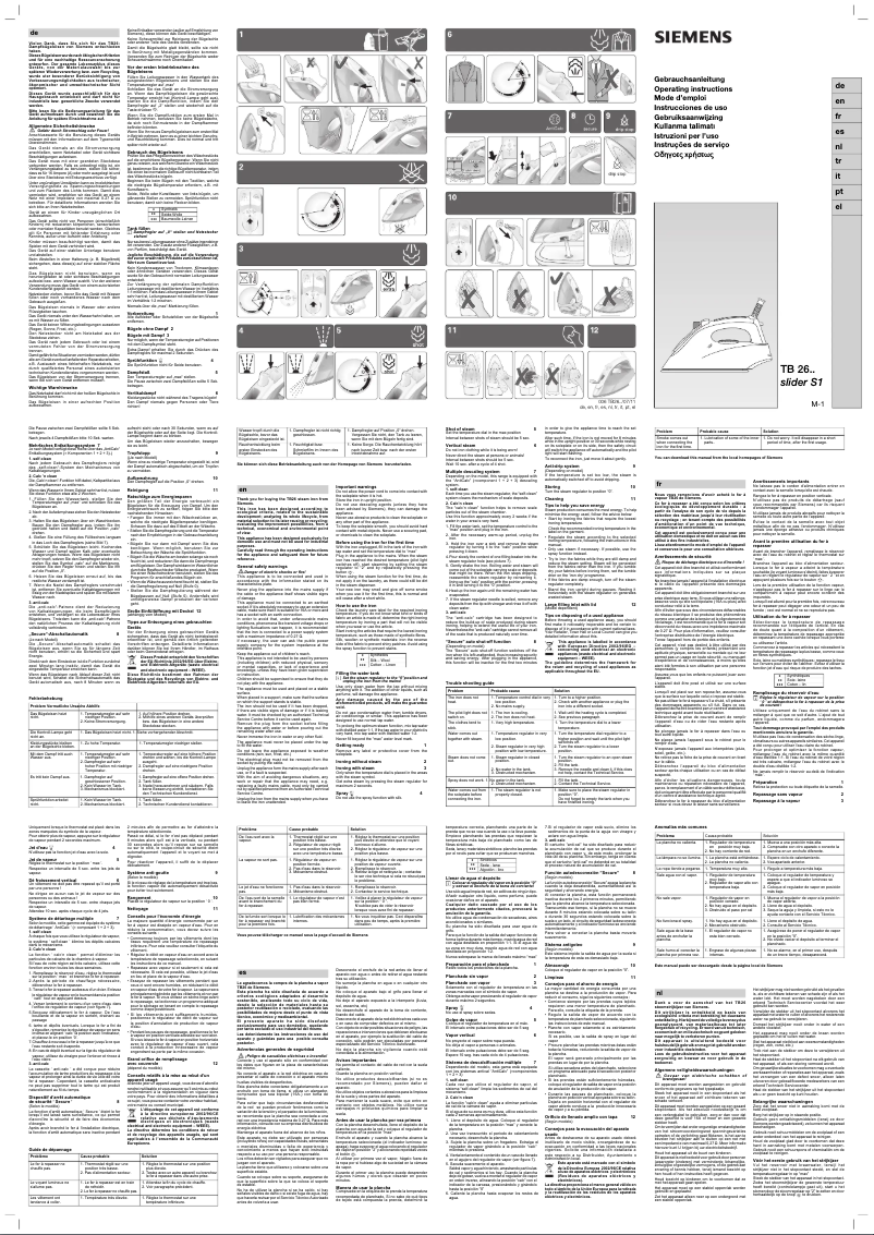 Page 1 de la notice Manuel utilisateur Siemens TB26130
