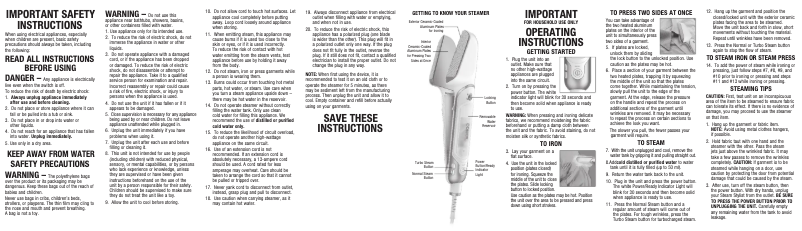 Page 1 de la notice Manuel utilisateur Conair GSP1