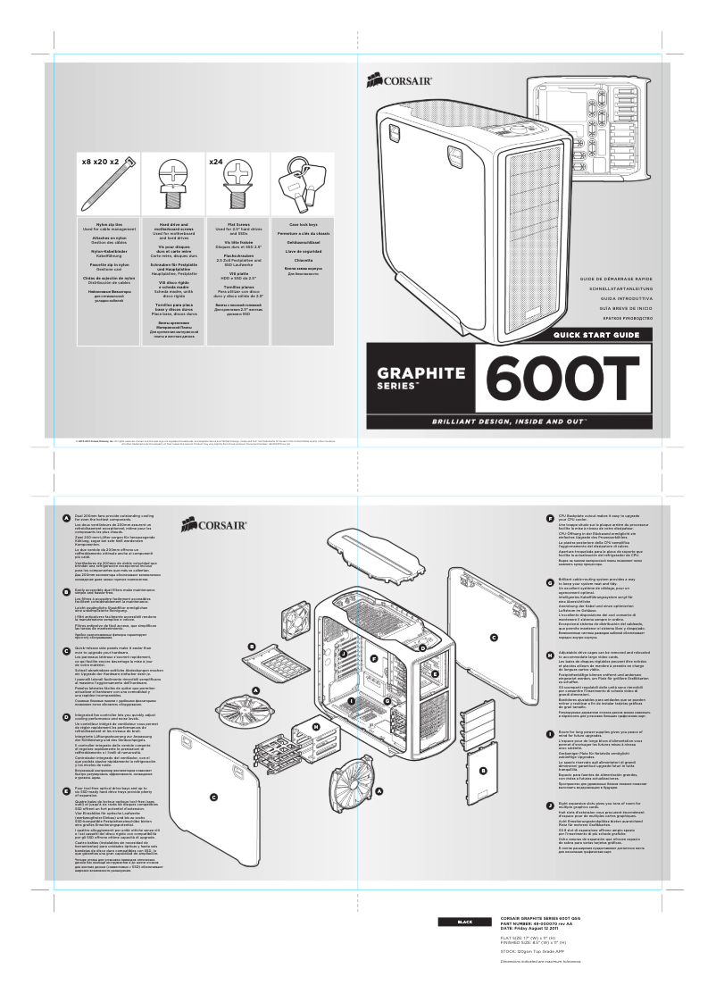 Page 1 de la notice Manuel utilisateur Corsair Graphite 600T