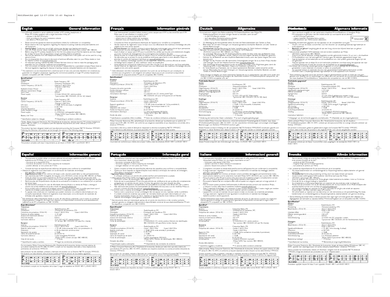 Page 1 de la notice Manuel utilisateur Philips SBCHC8441