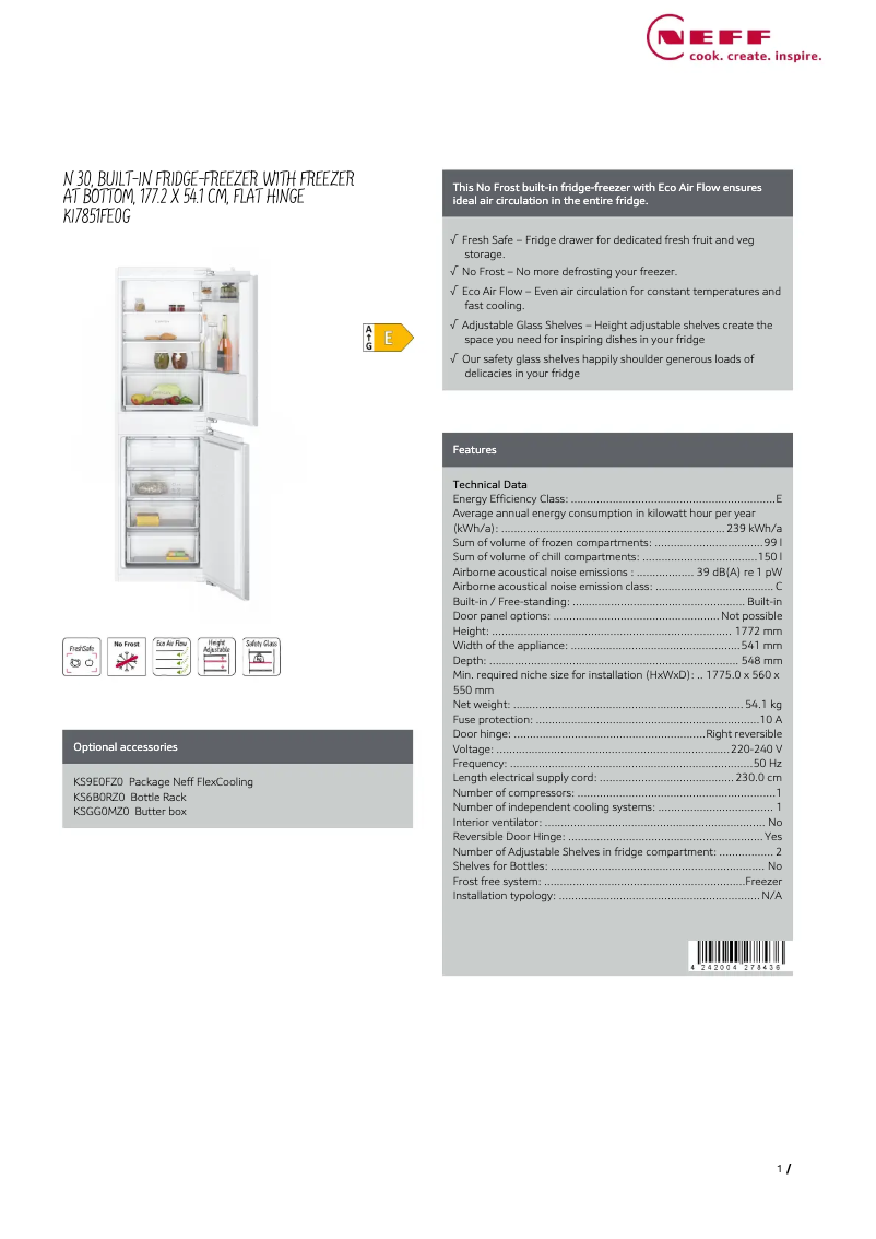 Image de la première page du manuel de l'appareil KI7851FE0