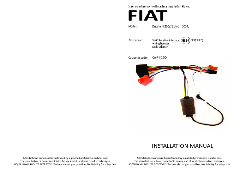 Page n°1 - Manuel utilisateur Pioneer CA-R-FD.004