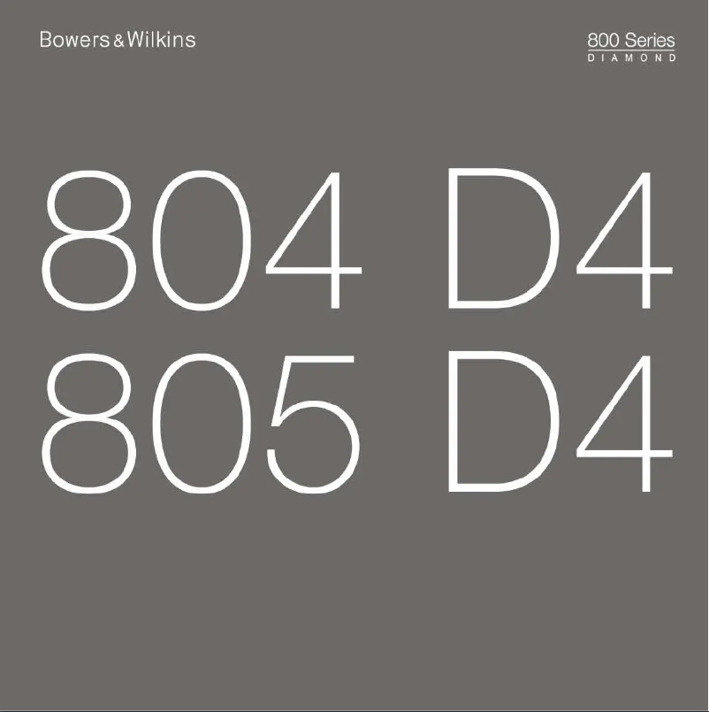 Página 1 del manual Manual de usuario Bowers & Wilkins 804 D4