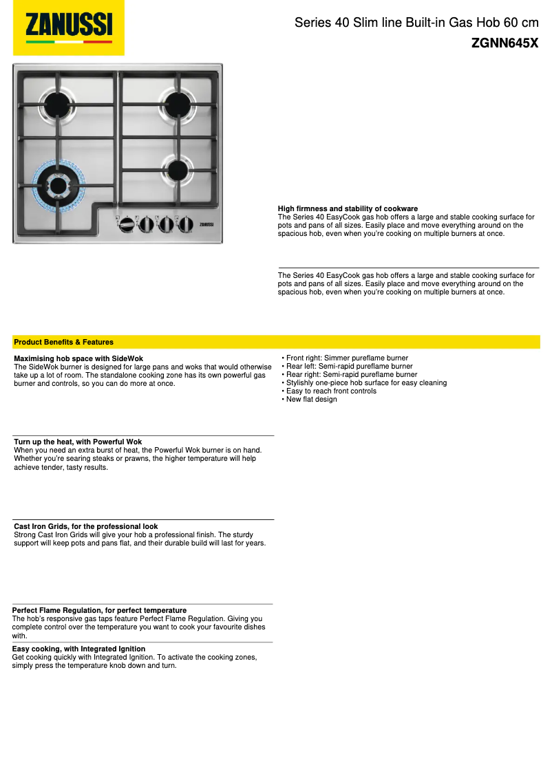 Image de la première page du manuel de l'appareil ZGNN645X