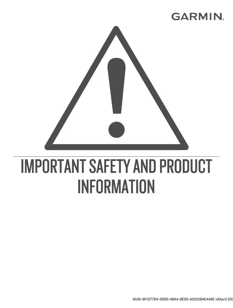 Página 1 del manual Instrucciones de seguridad Garmin Edge Explore 2