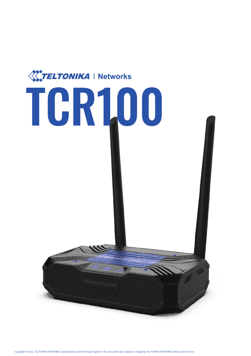Página 1 del manual Ficha técnica Teltonika TCR100