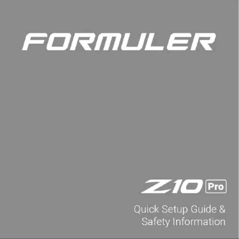 Page n°1 - Manuel utilisateur Formuler Z10 Pro