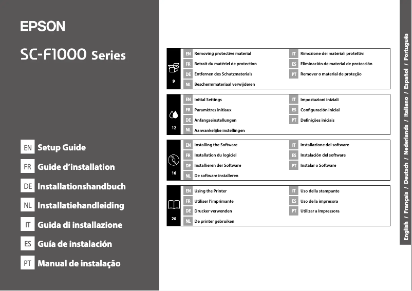 Página 1 del manual Guía de instalación Epson SureColor SC-F1000