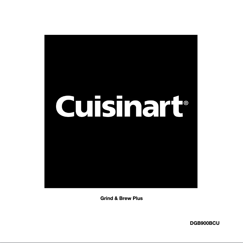 Page 1 de la notice Manuel utilisateur Cuisinart DGB900BCU