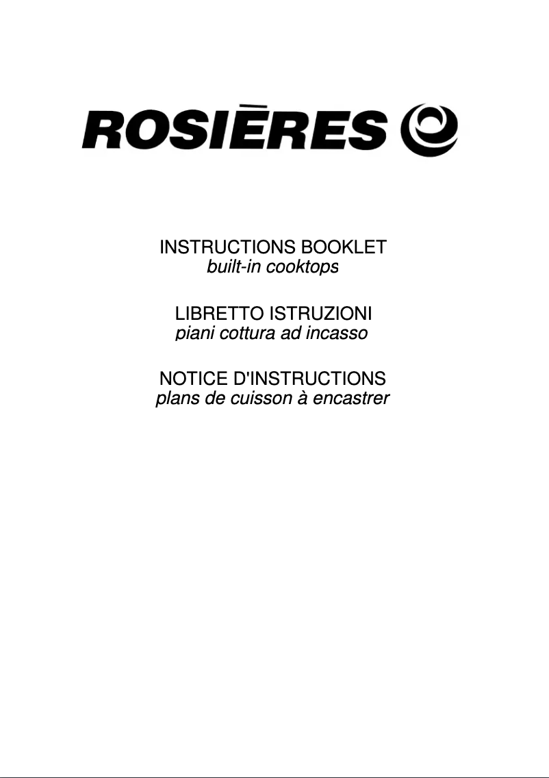 Page 1 de la notice Manuel utilisateur Rosieres RDVG342SF
