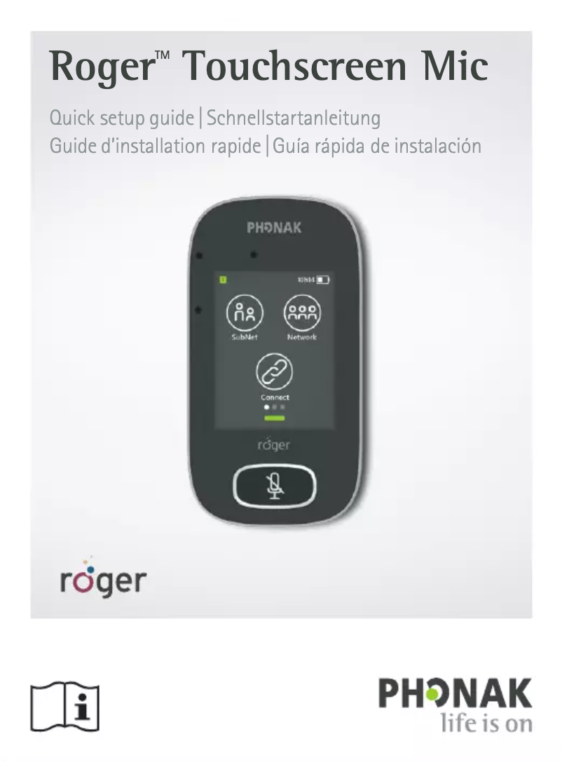 Image de la première page du manuel de l'appareil Roger Touchscreen Mic