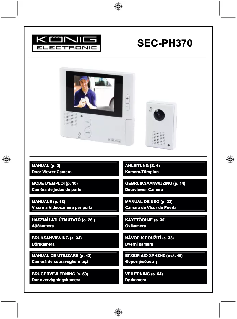 Page n°1 - Manuel utilisateur Konig SEC-PH370