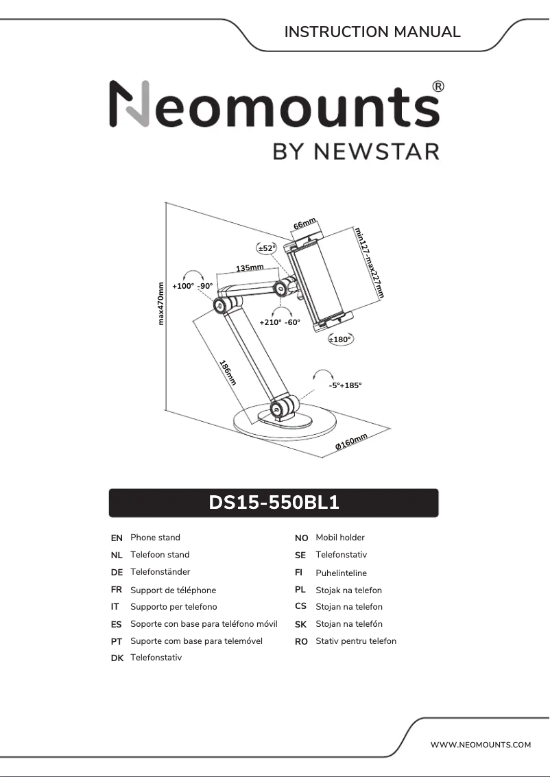 Page n°1 - Manuel utilisateur Newstar DS15-550BL1