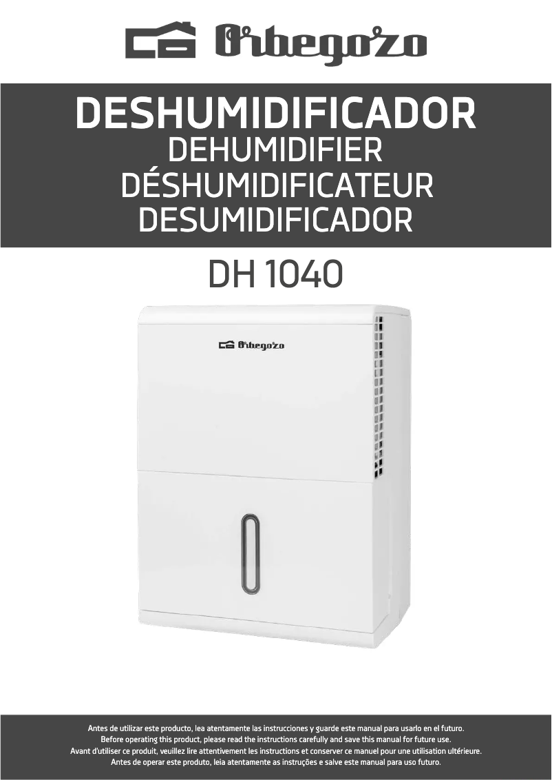 Page 1 de la notice Manuel utilisateur Orbegozo DH 1040