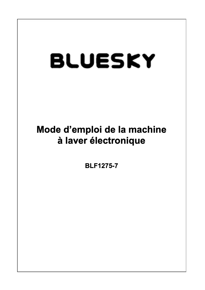 Página 1 del manual Manual de usuario Bluesky BLF1275-7