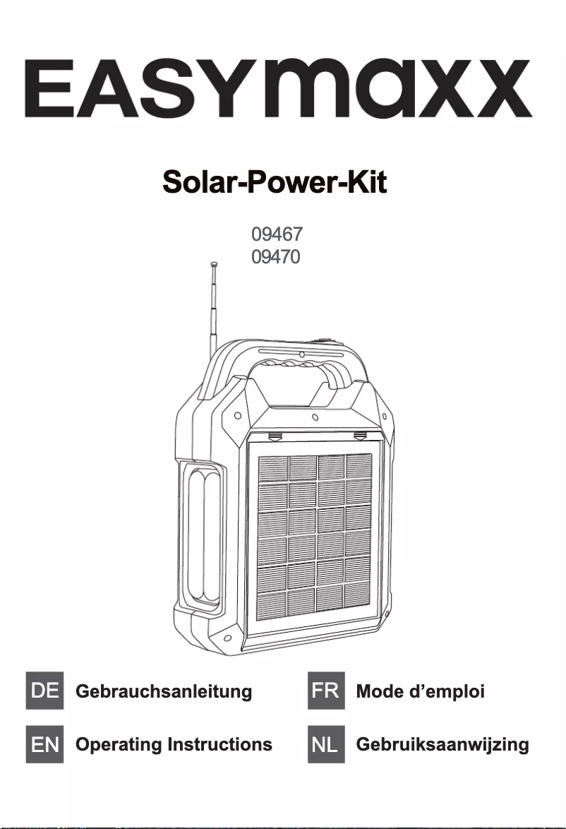 Page n°1 - Manuel utilisateur EasyMaxx Solar-Power-Kit 09467
