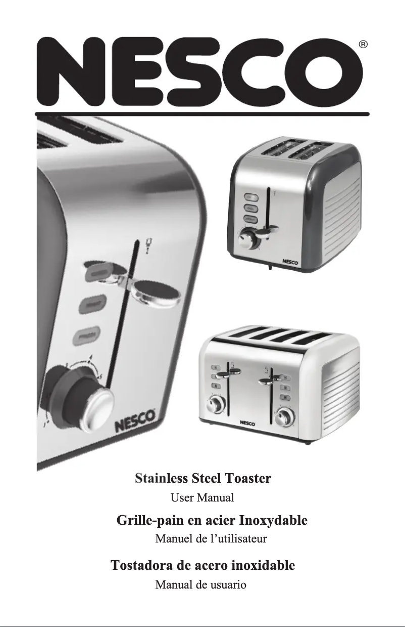 Page 1 de la notice Manuel utilisateur Nesco T1000-14 toaster