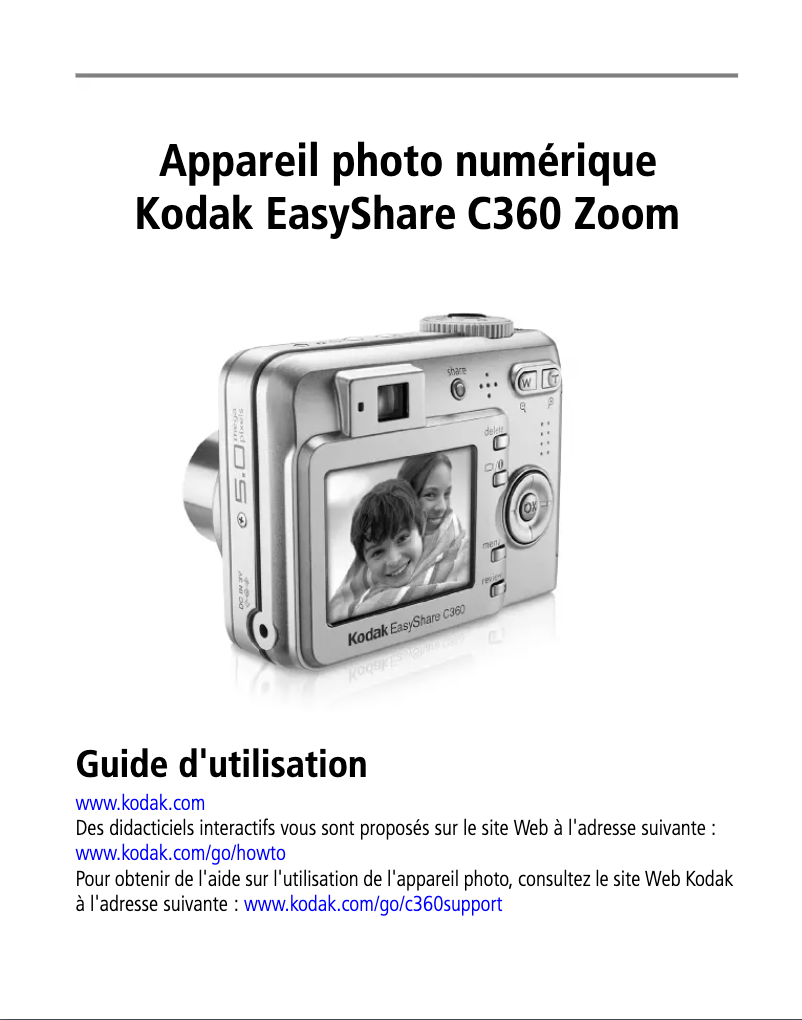 Page 1 de la notice Manuel utilisateur Kodak EasyShare C360