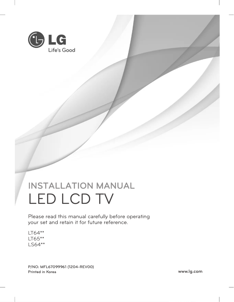 Page 1 de la notice Manuel utilisateur LG 42LT640H