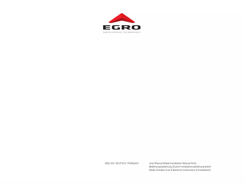 Page n°1 - Manuel utilisateur Egro Next