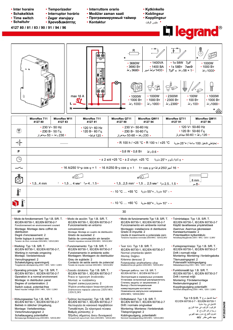 Page n°1 - Manuel utilisateur Legrand MicroRex T11