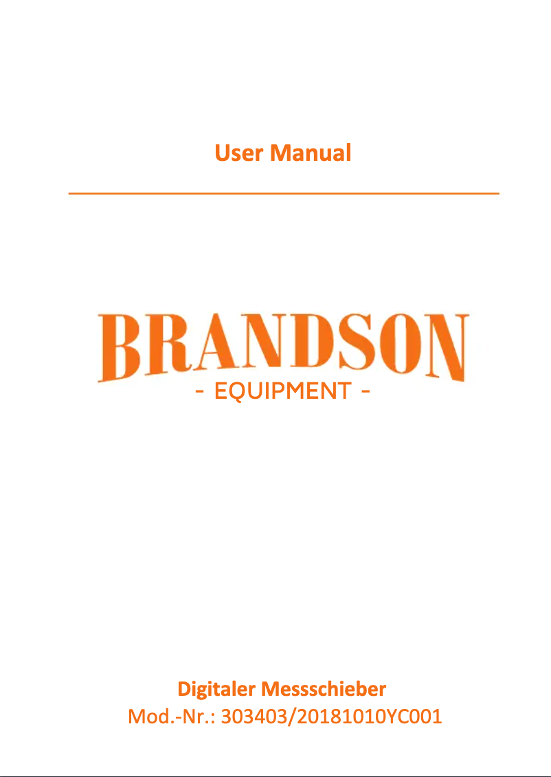 Page 1 de la notice Manuel utilisateur Brandson 303403