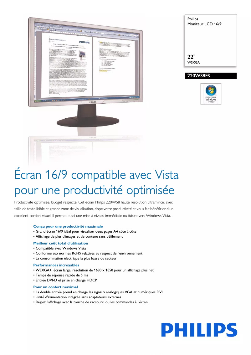 Imagen de la primera página del manual del dispositivo 220WS8FS