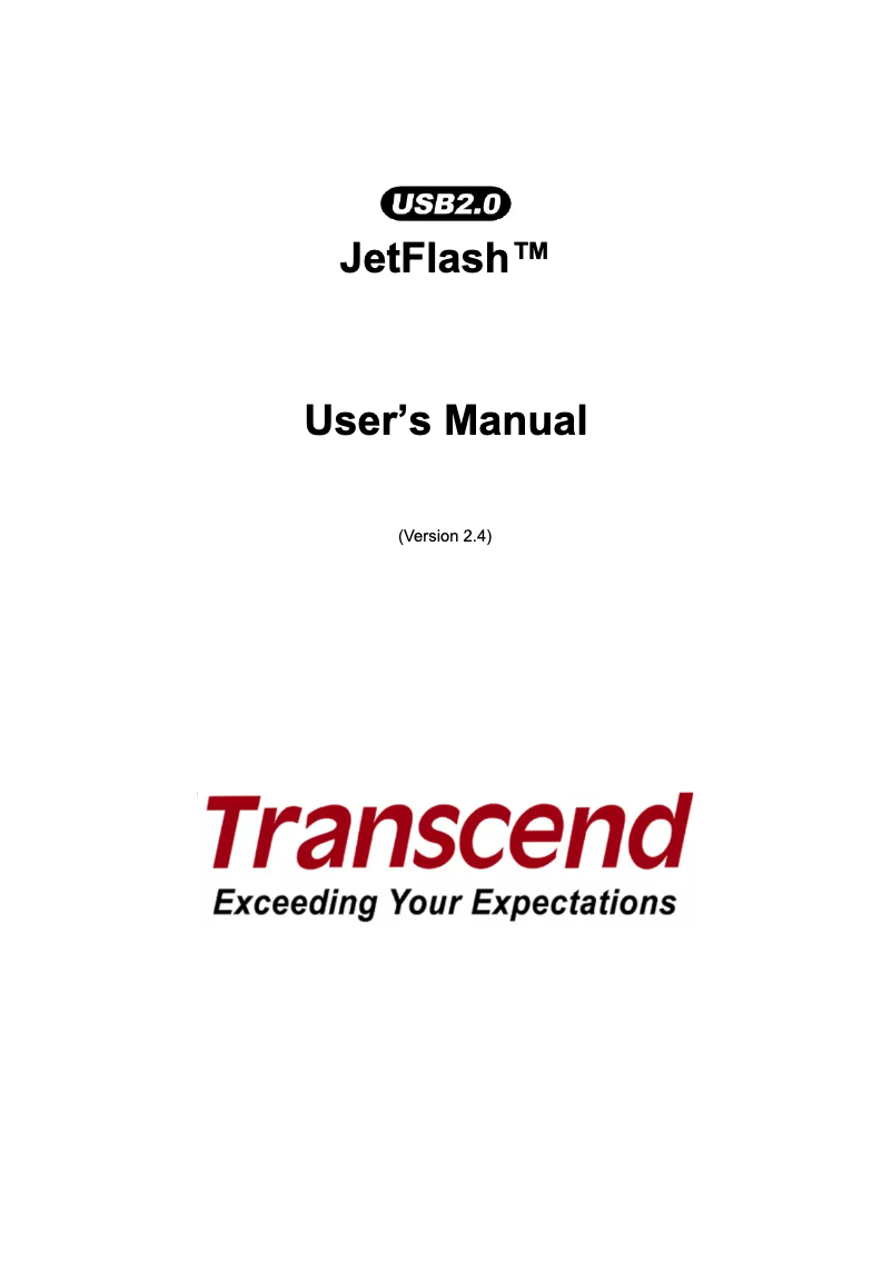 Página 1 del manual Manual de usuario Transcend JetFlash 160