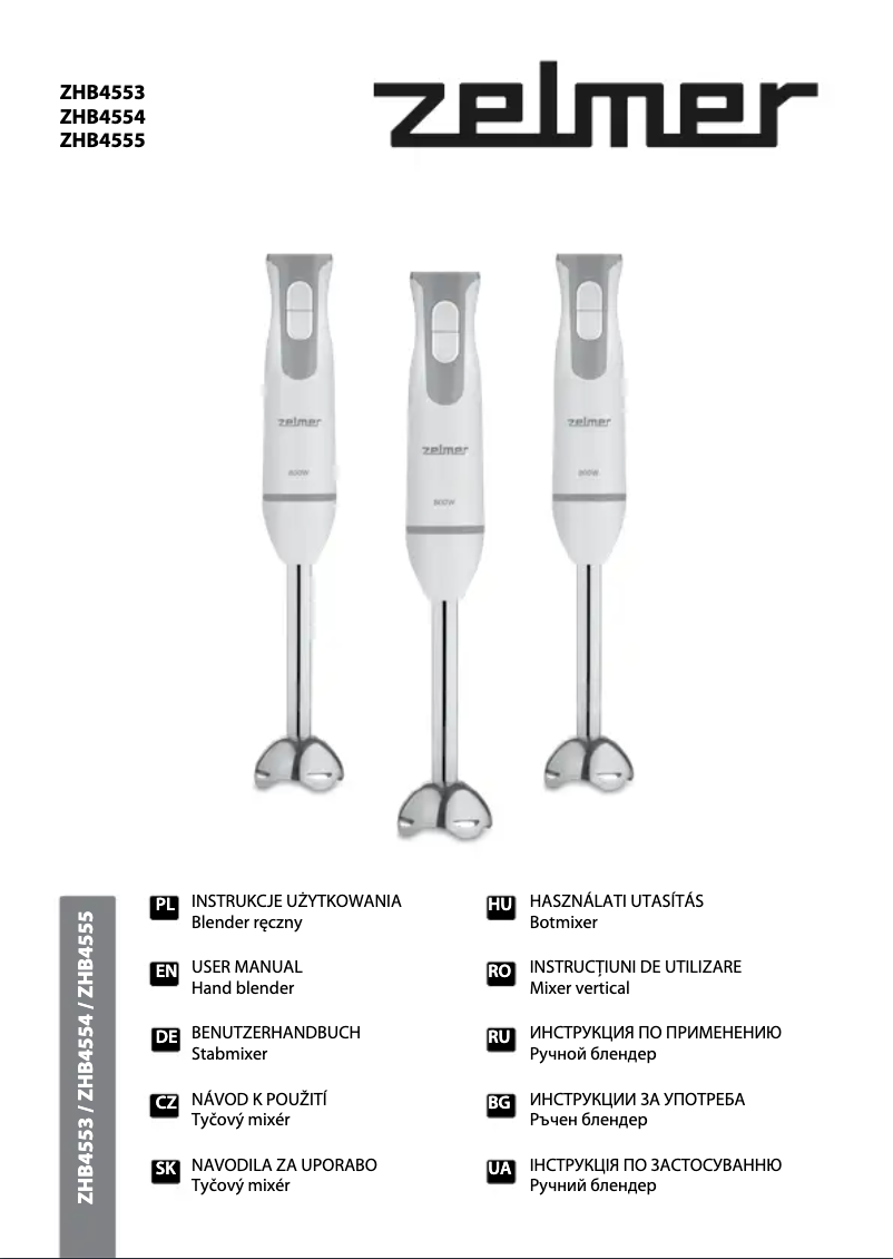 Página 1 del manual Manual de usuario Zelmer ZHB4555S