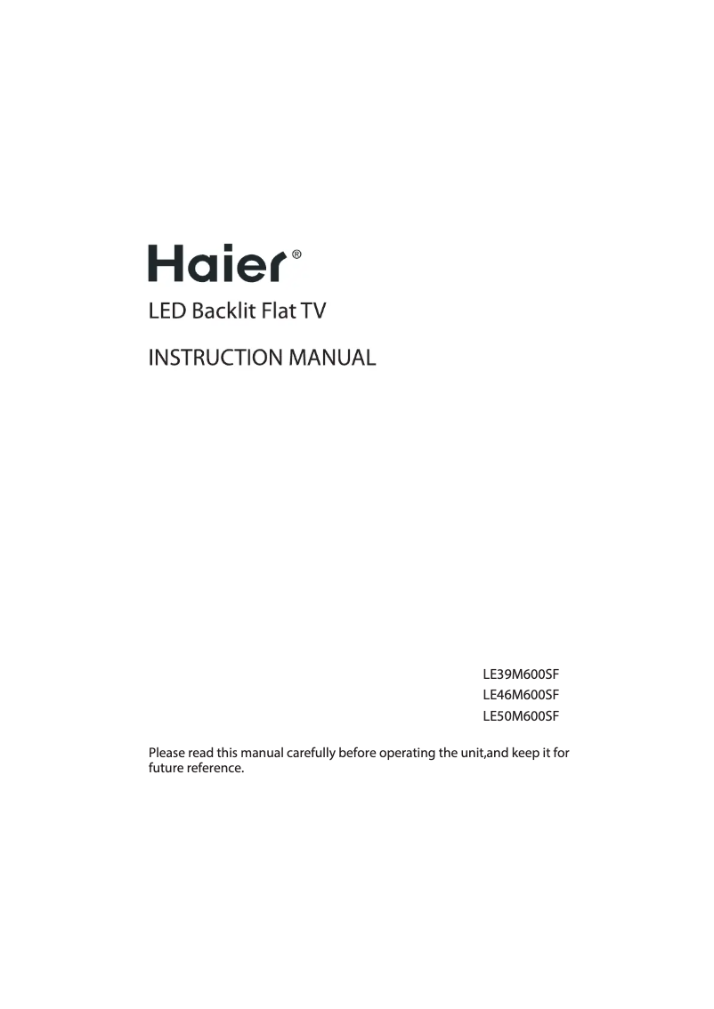 Page n°1 - Manuel utilisateur Haier LE50M600SF