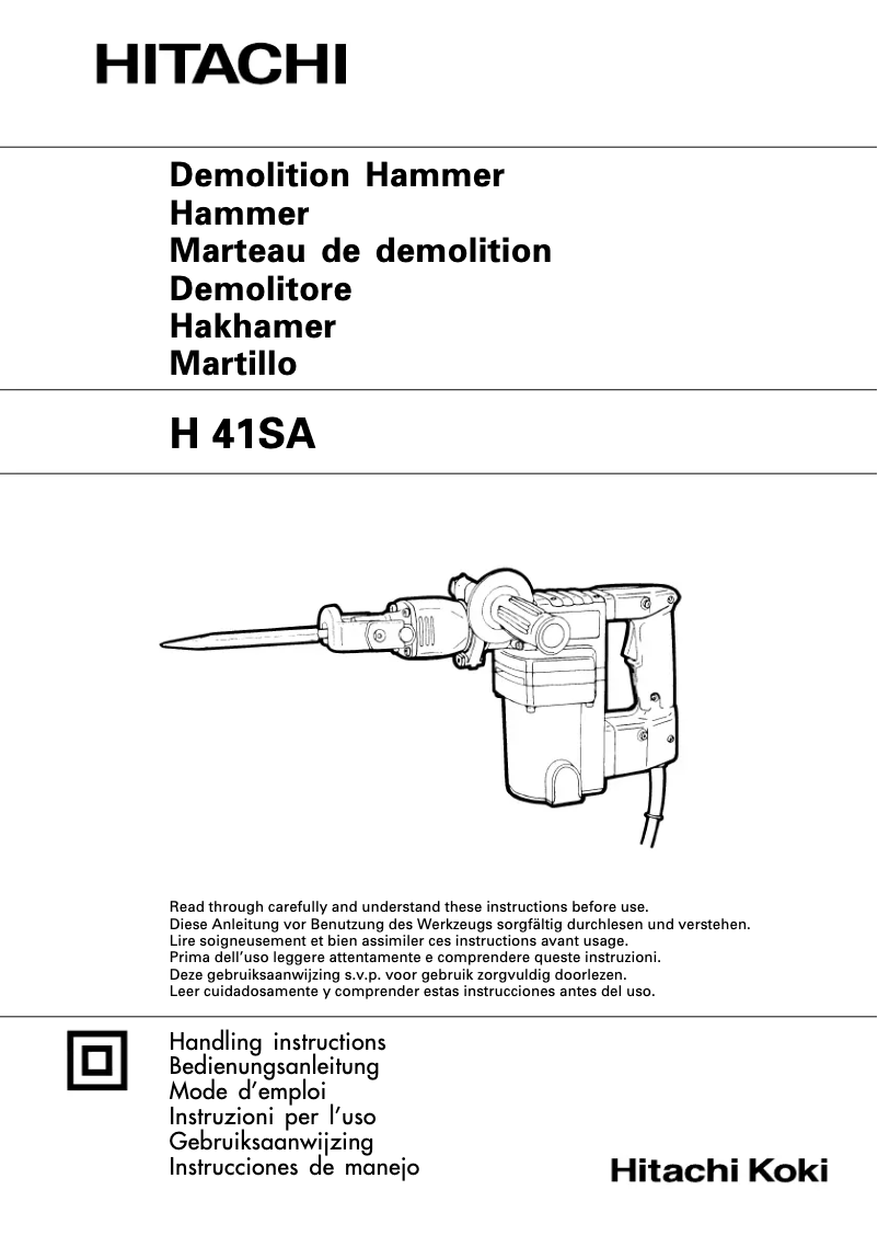 Page 1 de la notice Manuel utilisateur Hitachi H 41SA