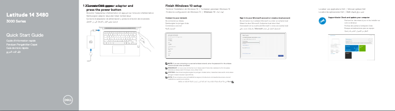 Page 1 de la notice Guide d'installation Dell Latitude 3480