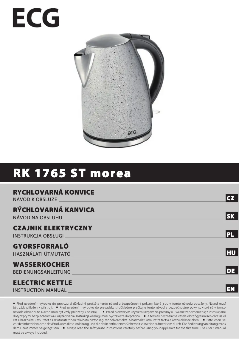 Page 1 de la notice Manuel utilisateur ECG RK 1765 ST
