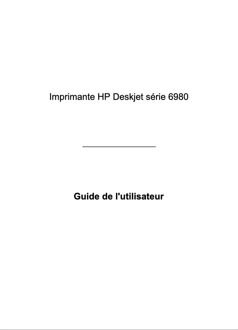 Page 1 de la notice Manuel utilisateur HP Deskjet 6980