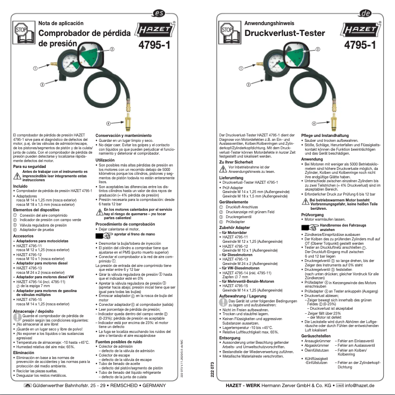Página 1 del manual Manual de usuario Hazet 4795-1