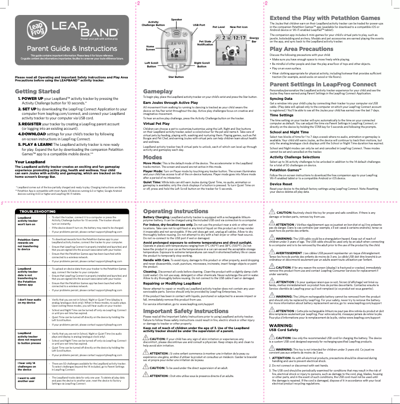 Página 1 del manual Manual de usuario Leap Frog LeapBand