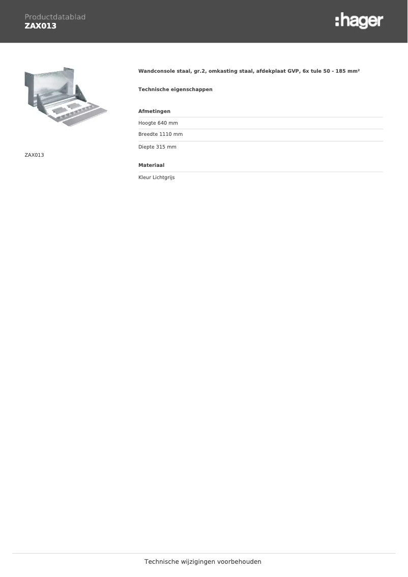 Page n°1 - Manuel utilisateur Hager ZAX013