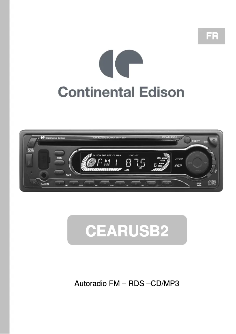 Page n°1 - Manuel utilisateur Continental Edison CEARUSB2